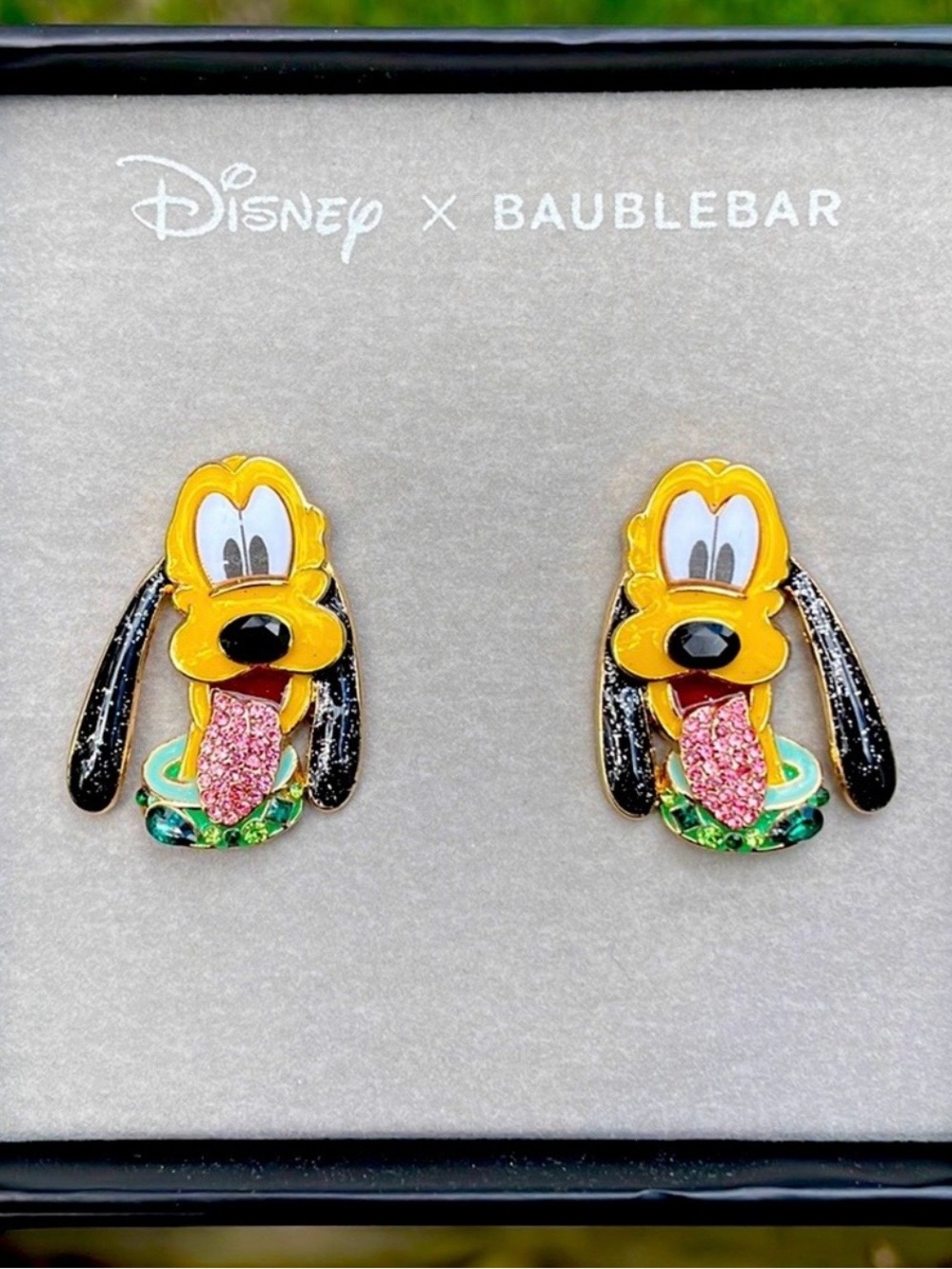 Disney x Baublebar Pluto Enamel Earrings - Yellow & Pink